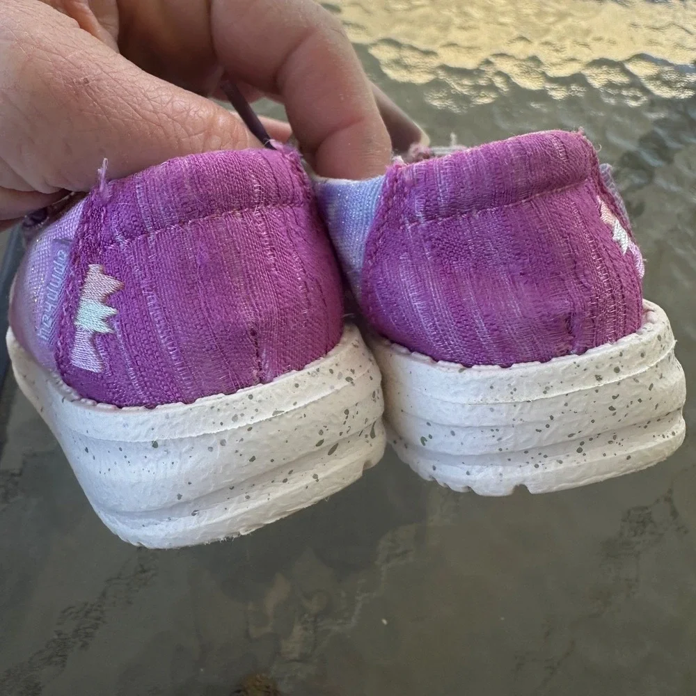 Hey Dude Wendy Toddler Tie Dye Slip On‎ Loafers Purple Pink White Shoes Size 6K